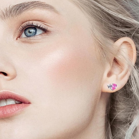 Toi et Moi Pink Sapphire and Diamond Earrings - Picture 4 of 6